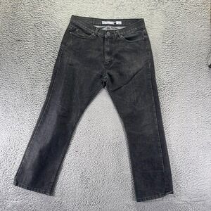 Recycled Blues Jeans Mens 34x30 Black Cotton Denim Straight Slim Travel Workwear
